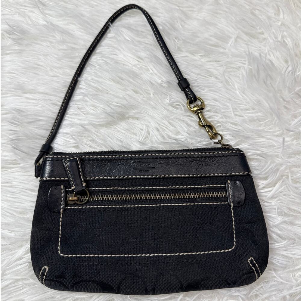 y2k COACH Soho Black Signature Canvas Wristlet